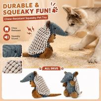 Durable Plush Armadillo Dog Toy with Squeaker for Chewing and Interactive Play Suitable for Small to Medium Pets One Size ruda