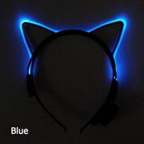 Šviečianti kačių galvos juosta Naktinis klubas Koncertas Šventė Naujieji metai Kaukės Baliai Gimtadienis Šviečiantys reikmenys LED Švytėjimas Cosplay Kačių ausų galvos juosta mėlyna