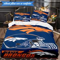 Denver Broncos 3pcs Bedding,Including 1pc Duvet Cover And 2pcs Pillowcases Perfect for Christmas,Ideal for Bedroom, Dormitory 135cmx200cm red