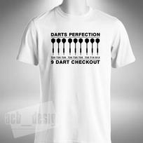 Darts T-Shirt 9 Dart Checkout Taylor Van Gerwen Anderson Lewis Small to 5XL 3XL white