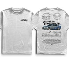 Skyline Fast and Furious Spausdinti Marškinėliai Vyrams Moterims Laisvalaikio Medvilniniai Ypač Dideli Y2k Harajuku Trumpomis Rankovėmis Moteriški Vyriški Drabužiai XXL įvairiaspalvis