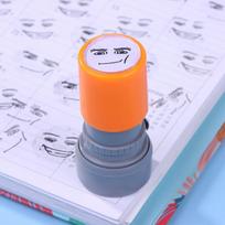 Characters Funny Expressions Photosensitive Seal Peripheral Handbook Stamp Interesting Anime Action Series Children Toys orange