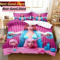 Singer L-Lola Fashion Índigo Bedding Set Printed Bed Set With Pillowcase Duvet Cover Soft Single Double Queen Super King Size EU Single 135*200cm/53x79in 3pcs pink