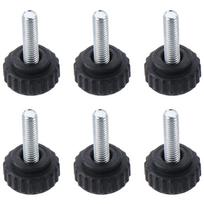 Didelio našumo M6 x 20mm rankenėlės-varžtai Plastikinės Juodos tvirtinimo rankenėlės Metrinės Apvalios galvos Rievėtos rankenėlės greitam nuėmimui