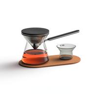 Elegant Cup Glass Teapot Magnetic Suction Tea Water Separation Home Office One-Click Filtering High-End Tea Set gray