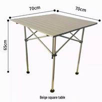 Adjustable Height Portable Folding Aluminum Table for Camping and Mahjong