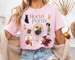 Retro Coquette Hocus Pocus Marškinėliai Hocus Pocus Sanderson Seserys Thackery Binx Marškinėliai Helovino Derinami Marškinėliai S beige