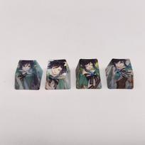 4Keys/Set R4 Keycap Hot Sublimate Key Cap Pbt Anime Cartoon Cute Custom Mechanical Keyboard Cap Decorative  Accessories gray