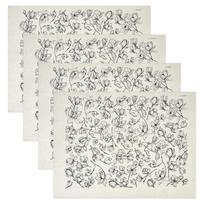 4pcs Paper Ceramic Decals Pottery Ceramics Clay Transfer Paper Underglaze Flower Paper Flower 530x380x0.01mm white