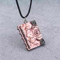 Movie Hocus Pocus 3D Spell Book Necklace Witches Sanderson Sisters Magic Book Double Sided Pendant Choker for Women Kid Gifts 1 white