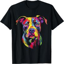 American Pitbull Terrier Pop Art Portrait for Dog Owners T-Shirt for Men Kids XXXXXL įvairiaspalvis