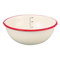 Fuji Horo BM-20B NR Red Enamel Spouted Bowl 1.7L Stain Resistant Hygienic Kitchenware 20cm white