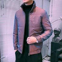 Men's Bright Face Stand-up Collar Down Jacket Regular Winter Thick Warm Cotton Jacket Men's Casual Top Color-changing All-match Zipper Coat XL gray