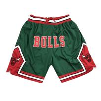 Bulls Retro Siuvinėti Raišteliais Trumpinti Krepšinio Šortai Treniruotėms M žalia