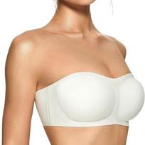 Moterims be petnešėlių liemenėlės Push Up Bandeau liemenėlė Neslystanti su lankeliais L balta