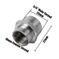 18mm Vandens Siurblio Priedai M18 Į 1/2  3/4  Išorinį sriegį Nikeliuotas Vario Adapteris Nerūdijančio Plieno Jungtis 16mm Antgalis Jungiklis gray