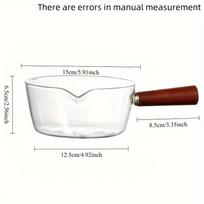 Multi-functional Glass Cooking Pots Milk Instant Noodle Pot Soup Pots Wooden Handle Open Flame Heating Kitchen Cookware Clay Pot white