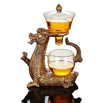 New Creative Dargon Teapot Full Automatic Glass Tea Set Pu'er Oolong Magnetic Suction Cup Teapot brown