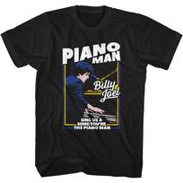 Billy Joel Sing Us A Song You're The Piano Man Men's T Shirt Rock Music Merch L blue