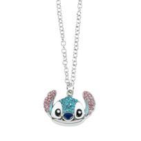 Mielas Stitch animacinis pakabukas ant kaklo papuošalas Asmenybės megztinio grandinėlė su užpildytais cirkoniais moterims dovana white