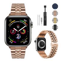 Metal Strap for Apple Watch Ultra 3 49mm 111 10 9 8 7 6 5 4 SE 45mm 41mm 44mm Stainless Steel Bracelet iWatch 10 46mm 42mm Belt Ultra 49mm rožinio aukso spalvos
