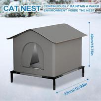 Weatherproof Stray Cat dog House Waterproof Outdoor Winter Warm Pet Cave Sleeping Beds Home Washable for Small Dog Puppy Supplie S pilka spalva