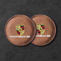 2 vnt. automobilio padėkliukas puodeliui su angomis vandens puodeliui, neslystantys kilimėliai „Porsche Panamera Cayenne Taycan 911 718 Macan Carrera-GT 928 968“ aksesuarui brown