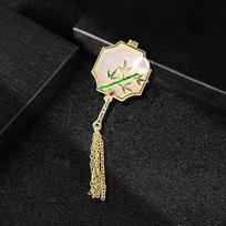 Elegantiška bijūno gėlės sagė - Retro nacionalinio stiliaus, pažangi čiongsamo ir Hanfu segtuko aksesuaras black