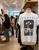 Roko Punk Marškinėliai Fugazi Grupės Marškinėliai Klasikinio Stiliaus Trumpomis Rankovėmis Laisvi Streetwear Spausdinti Vintage Y2k Marškinėliai Unisex L white