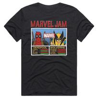 Homage Unisex Deadpool Wolverine Marvel Jam T-Shirt Size S-5XL Reprint Unisex T-Shirt M gray