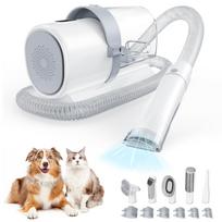 JHK 2.5L Professional Pet Grooming Vacuum Kit 3 Suction Modes and 5 Groomer Tools with Cordless Low Noise Dog Clippers for Cats balta
