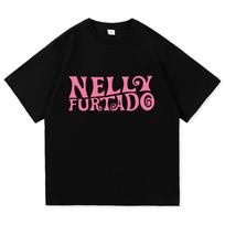 Nelly Furtado Tshirt Short Sleeve For Summer Cotton Teeshirt Casual Roupas Femininas Graphic Printing Tees Top Unisex Clothing XL pink