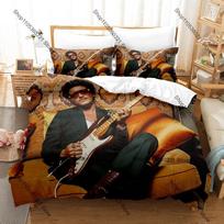 3Pcs Bruno Mars Duvet Cover Set 1 Duvet Cover 2 Pillowcases 3D Pop Music Print Home Bedroom Bedding Decor Without Comforter EU Single 135*200cm/53x79in 3pcs black