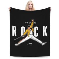 Dainininko Freddie Mercury Super Minkštas pledas Berniukui Mergaitei Pliušinis Mėtomasis pledas Naujoviška Namų Dekoro Flanelinis Lovatiesė Sofos Lovoje Dangalas 150x200cm gray