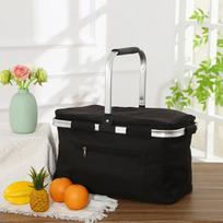 Folding Portable Picnic Cooler Bag juoda