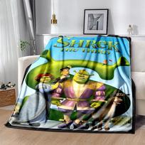 Shrek Flannel Blanket Soft Warm All-Season Throw, Design for Camping, Car Travel, Hiking Sofa, Bed, Office Perfect Gift for Parties 80cmx120cm blue