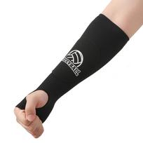 Volleyball Arm Guards: Breathable Compression Sleeves with Elastic Anti-Collision Padding. Cool Night Black beige