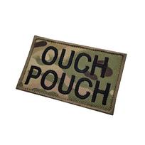 In Stock English Letter Embroidery 'OUCH POUCH' Velcro Patch Badge black