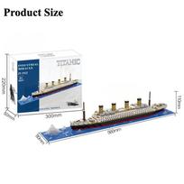 3D Creative Movie Titanic Boat Model Building Blocks Assembly Brick Toy Cruise Ship DIY Educational Toys for Christmas Gifts white