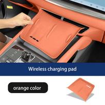 For BYD Sealion 7 07 EV 2024~2026 2025 Car Central Console Armrest Storage Box Water Coasters Pad Interior Decorate Accessories Charging pad B gray