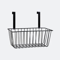 Hanging Basket Dormitory Bedside Nail-free Door Hanging Multifunctional Student Finishing Traceless Storage Basket(Black juoda