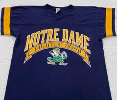 vtg 90s UNIVERSITY OF NOTRE DAME LOGO 7 JERSEY T-Shirt MEDIUM fightin' irish 3XL yellow