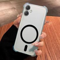 DIY Magnetic Ring Jelly Case for Samsung Galaxy A07 A06 5G 4G A05 Anti-Drop 4-Corner Airbag Protection Galaxy A06 4G mėlyna