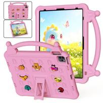 IPad Air Pro 13-inch Cartoon Soft Case With Detachable Toy Charm Kickstand Drop Protection Kids iPad Pro 12.9 2018-2022 pastelinės raudonos spalvos