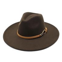Skrybėlė Minkšta Fedora Skrybėlė moteriška, plati 9,5 cm vintažinė chaki veltinio džiazo skrybėlė žieminė iškilminga suknelė sombreros de mujer 56-58CM black