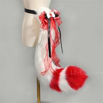 90 cm Dydžio Pūkuota Kitsune Uodega Cosplay Purus Lapės Uodega Lolita Anime Konvencija Pliušinis Gyvūno Uodega Helovino Kostiumo Aksesuarai about 90cm white