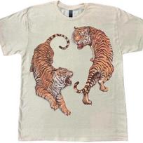 Vintage Style 2 Tigers Retro Graphic T Shirt Full Size S3XL Unisex T-Shirt M brown