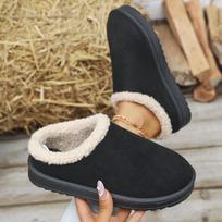 Moteriški plačios pėdos Birkenstock sniego batai, pliušiniu pamušalu vintažiniai klumpiniai batai, žemi žiemos batai moterims 39 juoda
