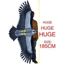Naujas lauko linksmas sportas Didelis 185cm erelio aitvaras su rankena ir virve Naujoviškas žaislas Aitvarai suaugusiems / vaikams Didelis gerai skrendantis france gray