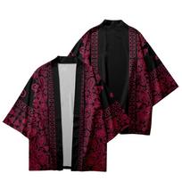 Purple Paisley Spausdinti Marškinėliai Tradiciniai Cosplay Kimono Moteriški Vyrai Harajuku Japoniška mada Kardiganas Yukata 5XL black
